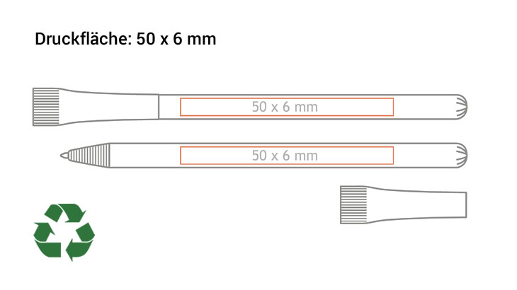 Kugelschreiber MODI aus Recycling-Karton bedrucken