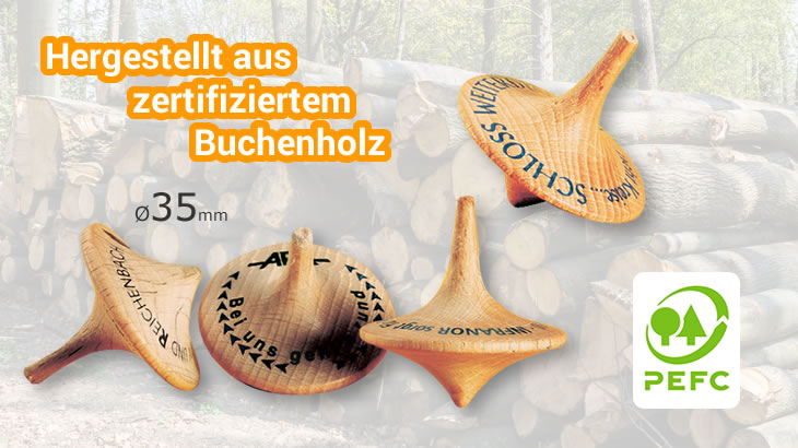 Holzkreisel TOPSPIN aus Buchenholz