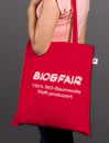 Rote Fairtrade-Stofftasche aus Bio-Baumwolle